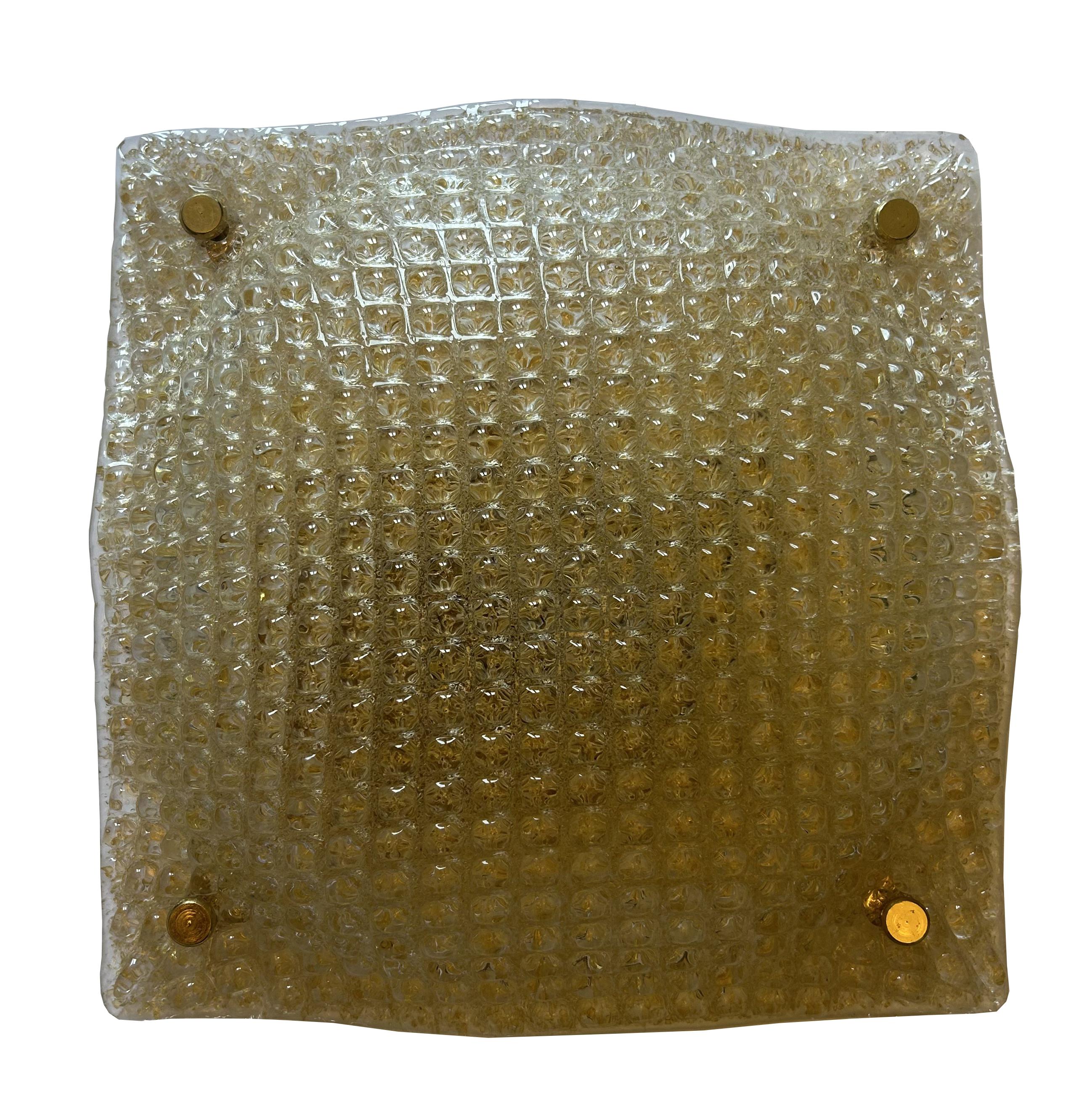 italien Golden Sunset, paire de superbes plafonniers de Murano, années 1980 en vente