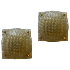 Golden Sunset, paire de superbes plafonniers de Murano, années 1980