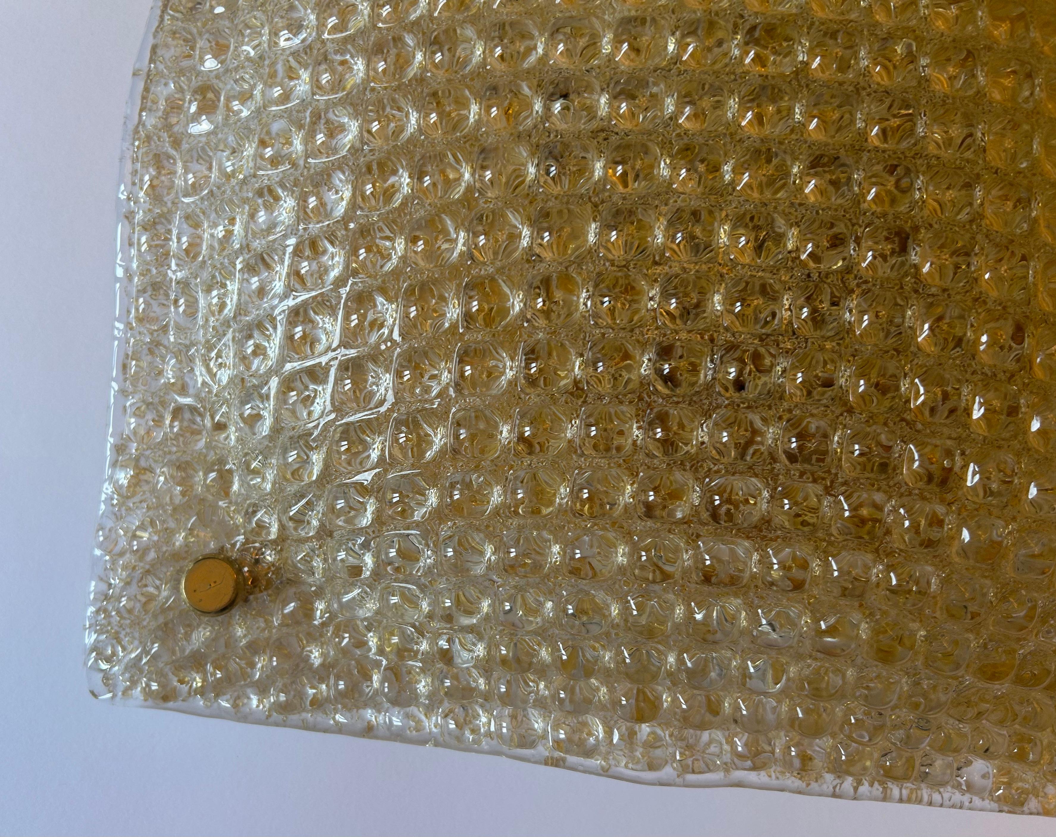 Golden Sunset, Set of Three Gorgeous Murano Ceiling Lights, 1980's For Sale 2