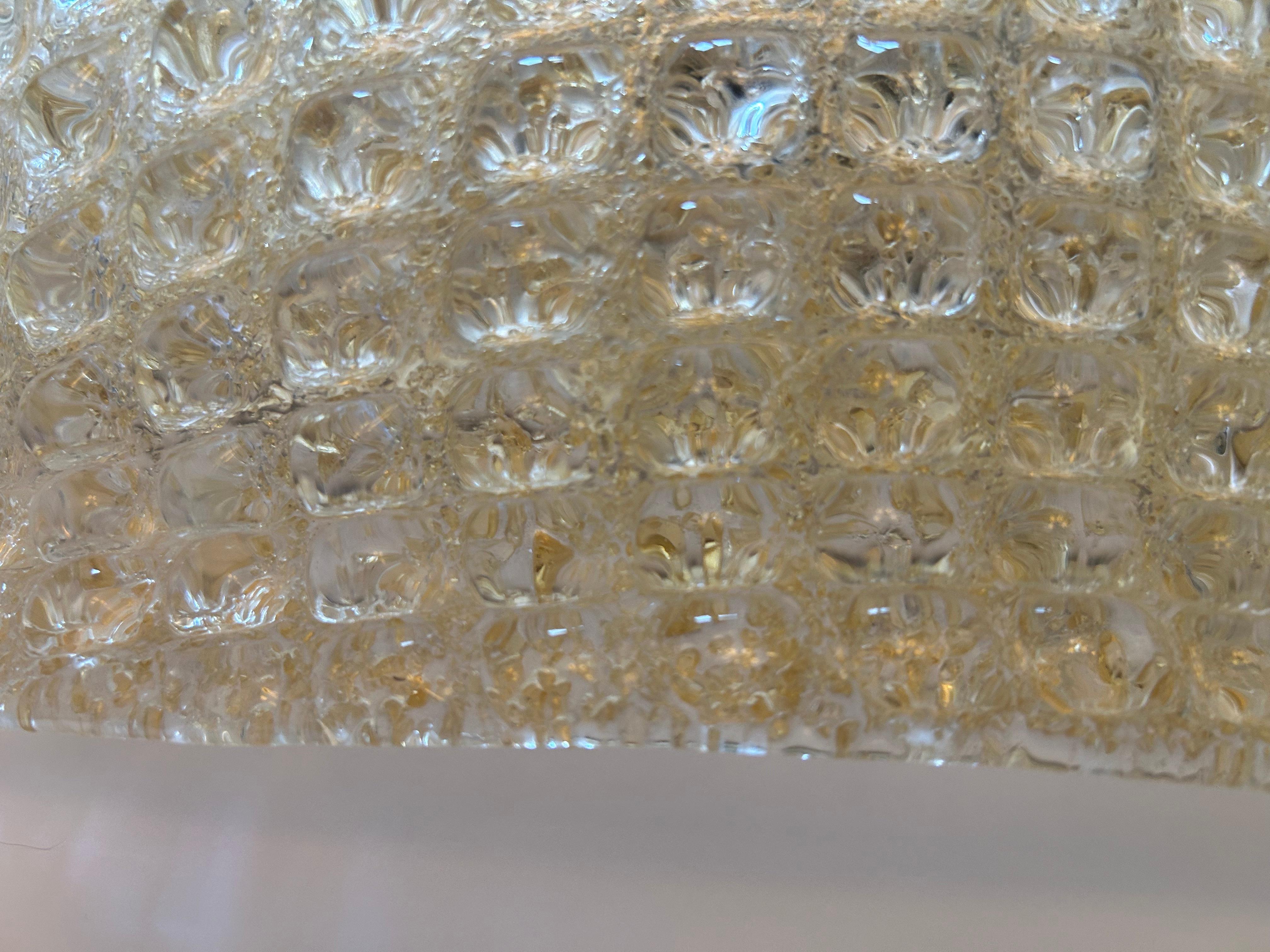 Hand-Crafted Golden Sunset, Set of Three Gorgeous Murano Ceiling Lights, 1980's For Sale