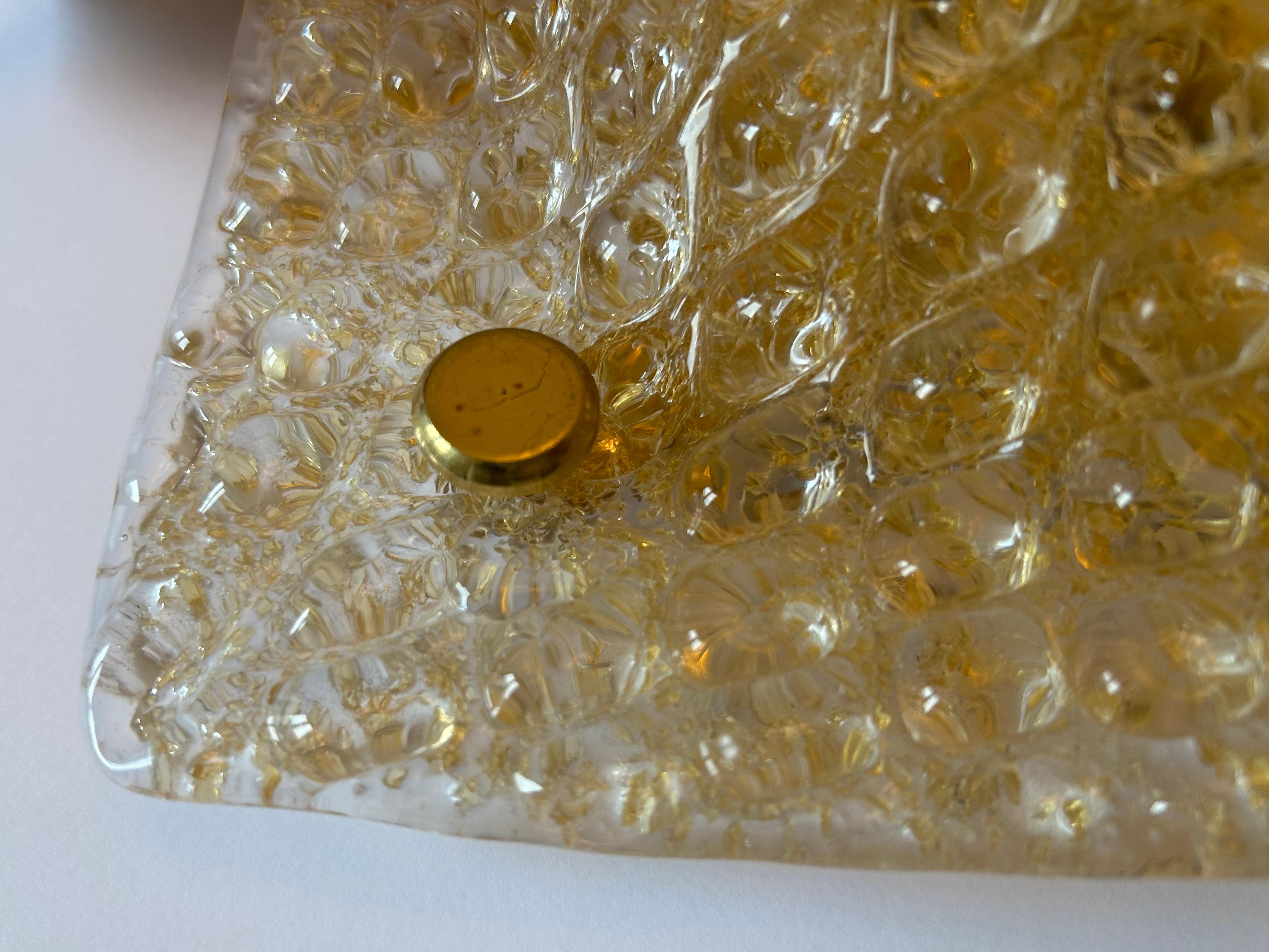 Golden Sunset, Set of Three Gorgeous Murano Ceiling Lights, 1980's In Good Condition For Sale In Budapest, HU