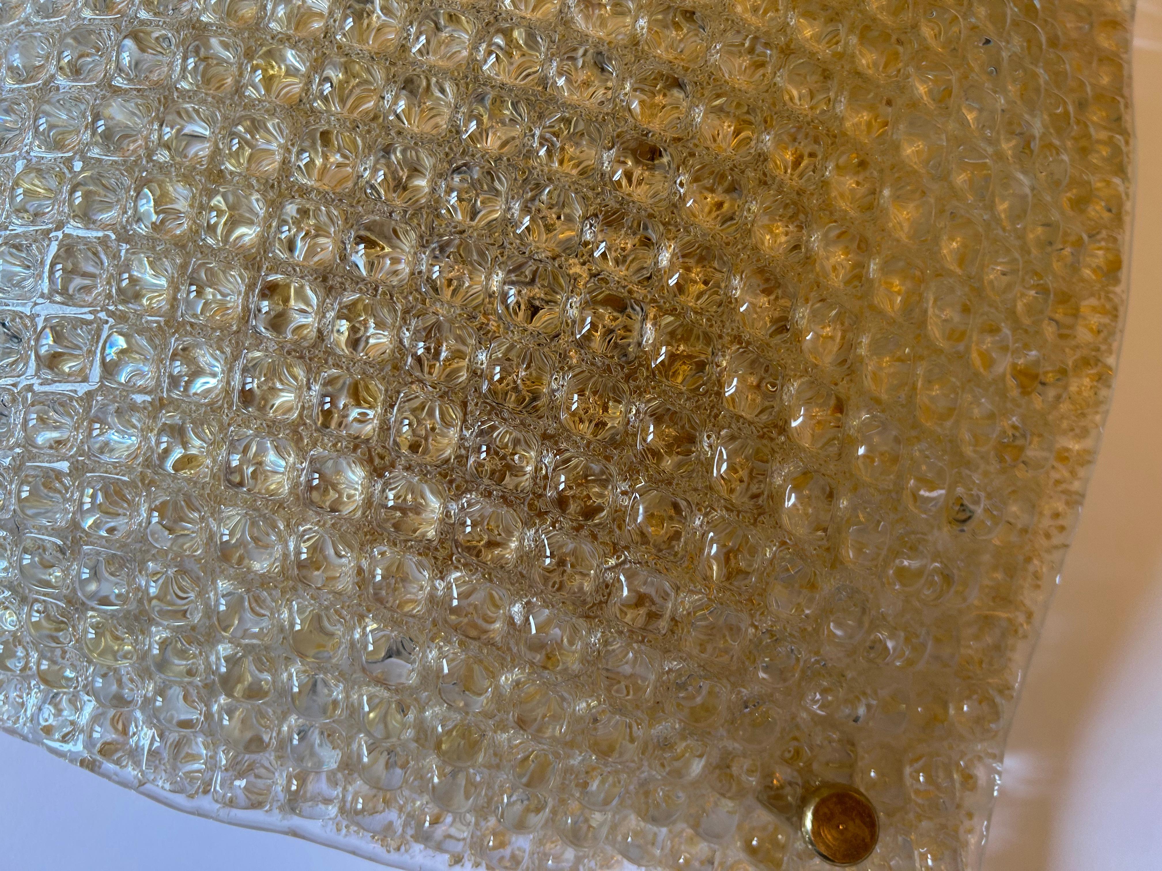Golden Sunset, Set of Three Gorgeous Murano Ceiling Lights, 1980's For Sale 1