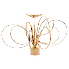 Golden Swirls and Mum Sculpture by Art Flower Maker