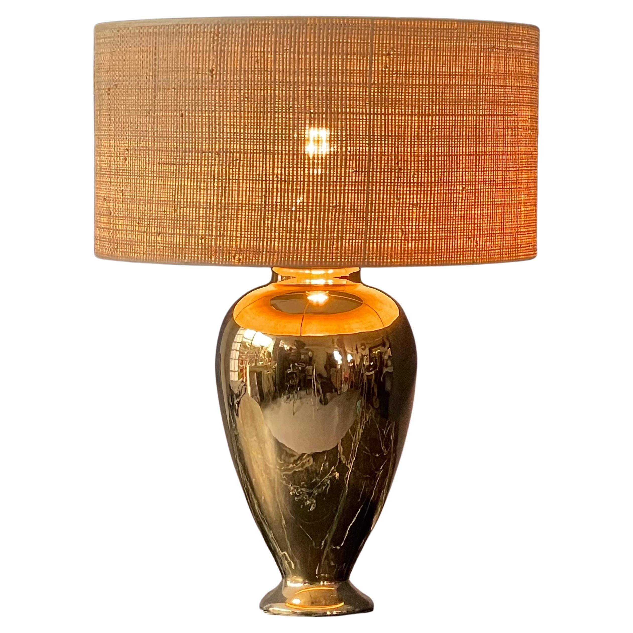 Golden table lamp For Sale