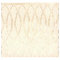 Golden Tan Diamond Lattice Rug "Lattice Glow" by Doris Leslie Blau