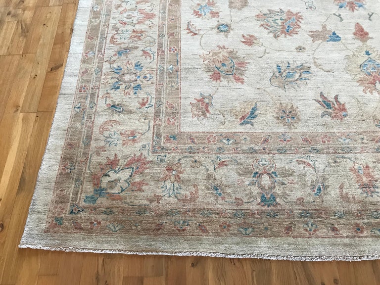 Golden Tan Floral Traditional Area Rug For Sale at 1stDibs