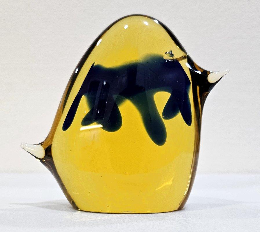 Mid-Century Modern Salviati Murano Glass Chick Sculpture with Original Label CLOSING SALE