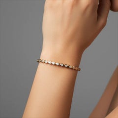 Golden Teardrops 14K (or 18k upon request) Gold Bezel Set Diamond Bracelet
