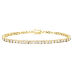 Golden Tennis Bracelet with 6.50 Carat Diamonds