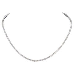 Golden Tennis Necklace with diamonds 5.60 carat