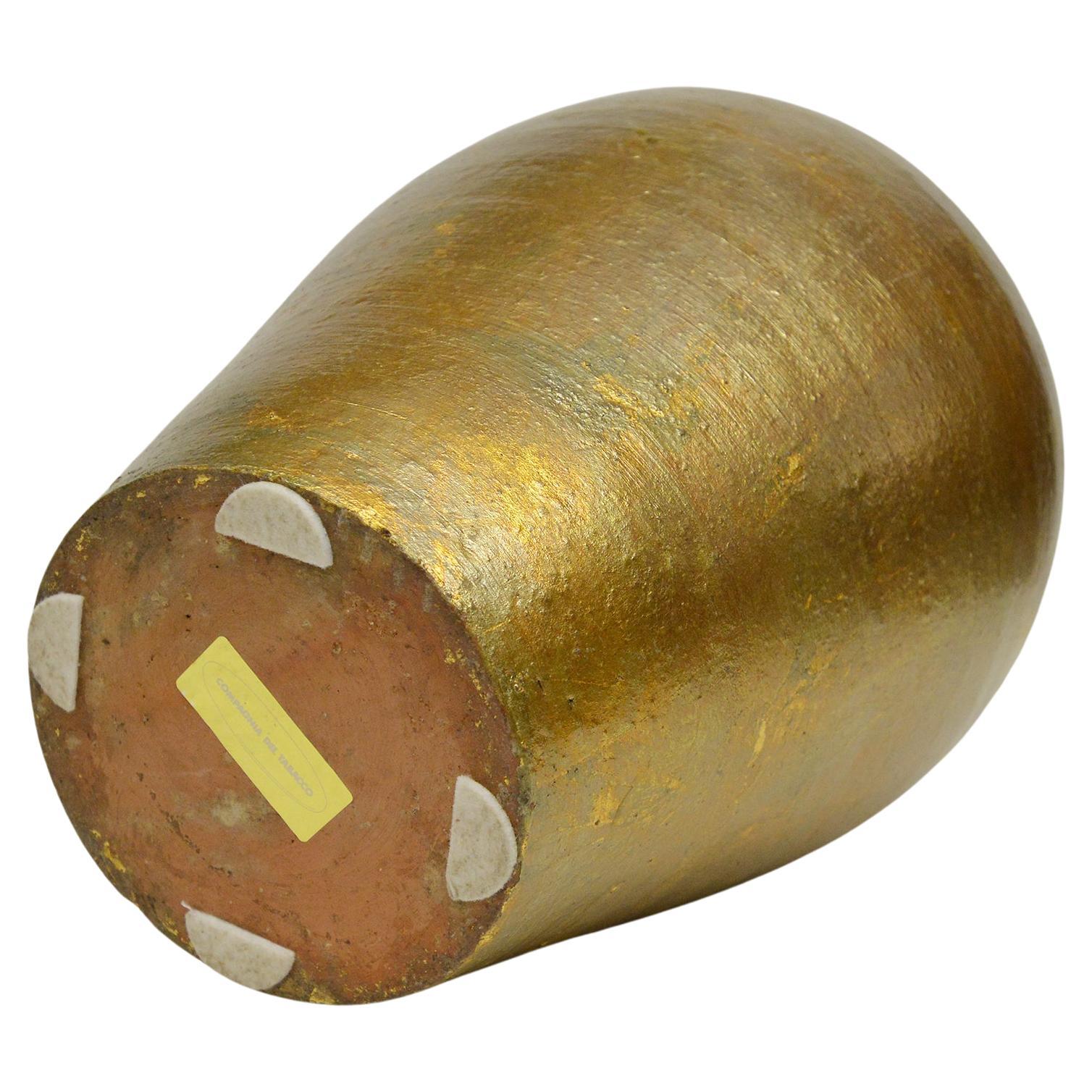 Fatto a mano Vaso in terracotta dorata di Giovanni Patrini in vendita