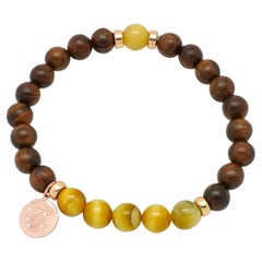 Golden Tiger and Rose Bracelet