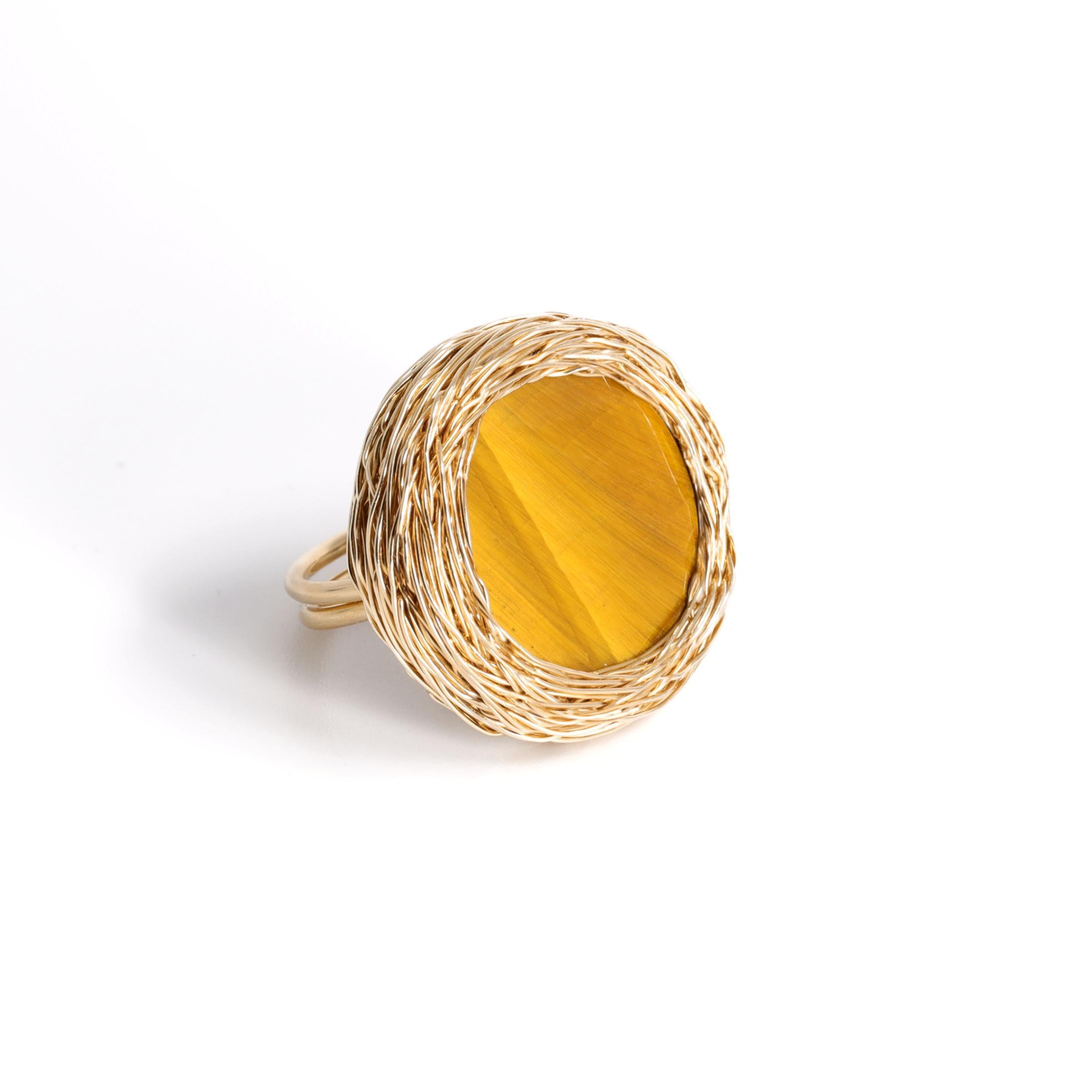 Golden Tiger Eye Stone Stone Ring in 14 Karat Gold Filled Ring by the Artist 6