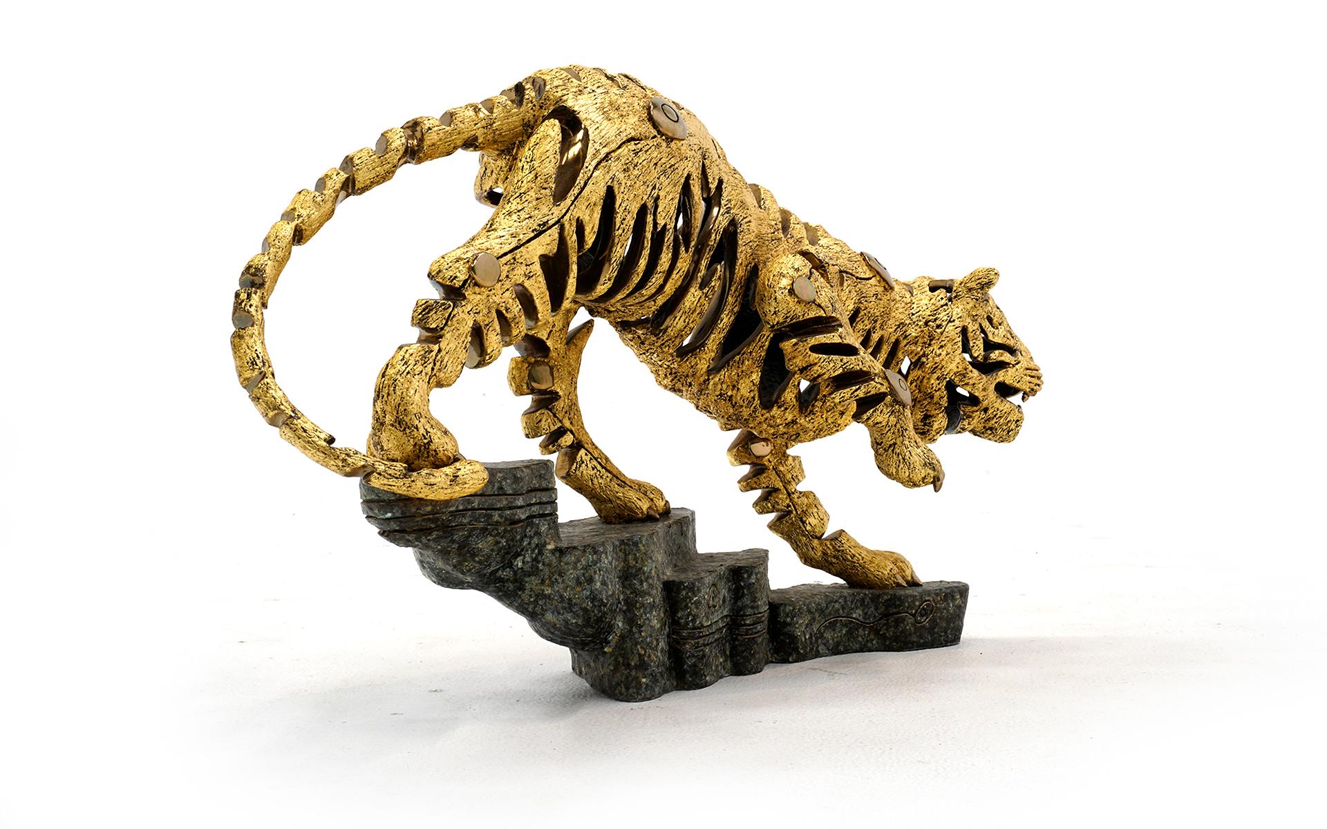 golden tiger statue