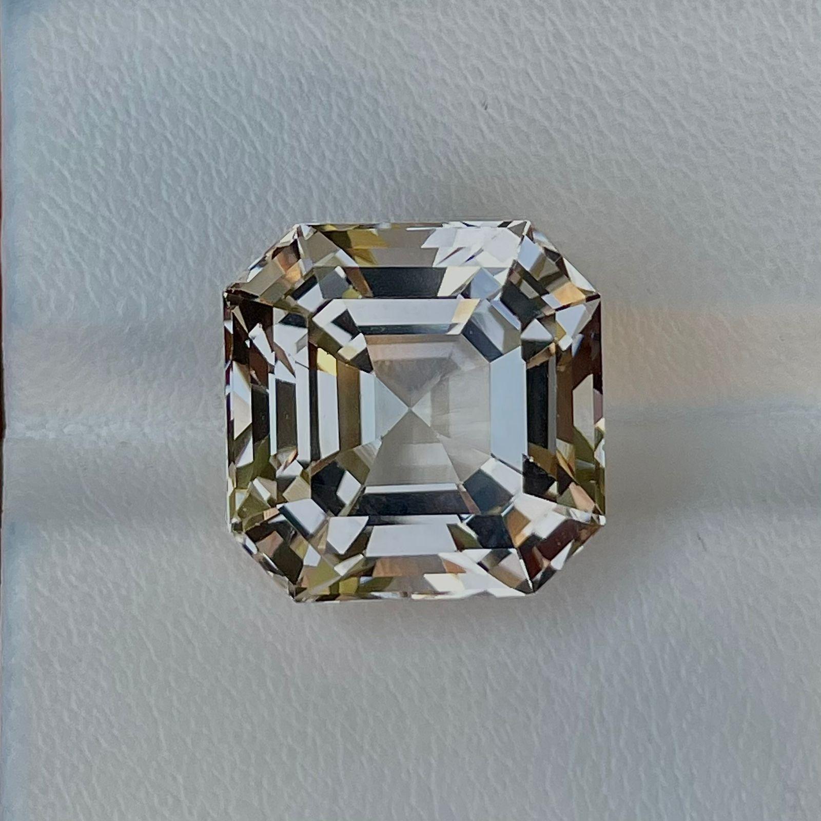 Modern Golden Topaz 27.20 Carat Asscher Cut Ring or Necklace Loose Gemstone For Sale