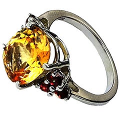 Gemjunky Golden Tourmaline and Garnet Cocktail Ring