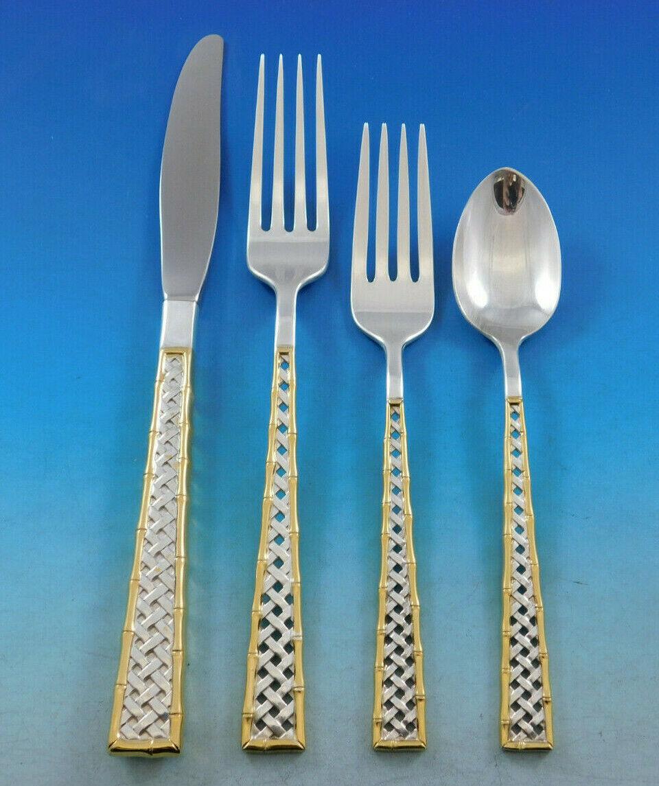 Golden Tradewinds by International Sterling Silver Flatware Set Service 45 Pcs In Excellent Condition For Sale In Big Bend, WI