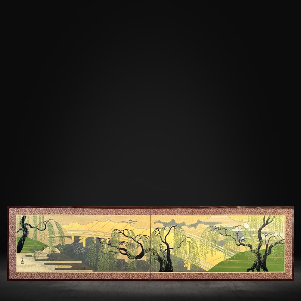 Golden Tranquility: Willows by the River For Sale 3