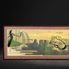 Golden Tranquility: Willows by the River