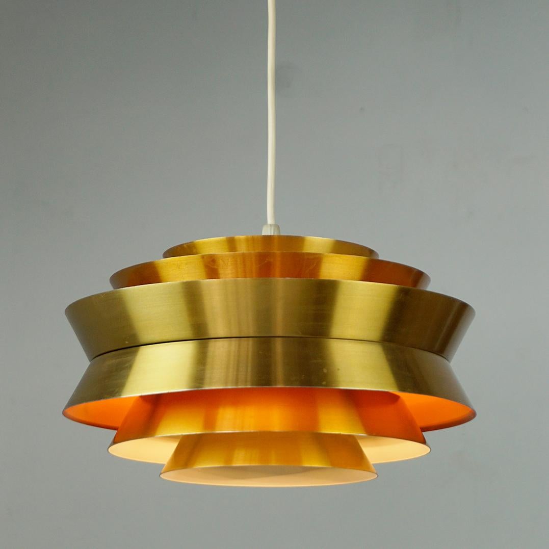 Golden Trava Pendant Lamp by Carl Thore for Granhaga Sweden 3