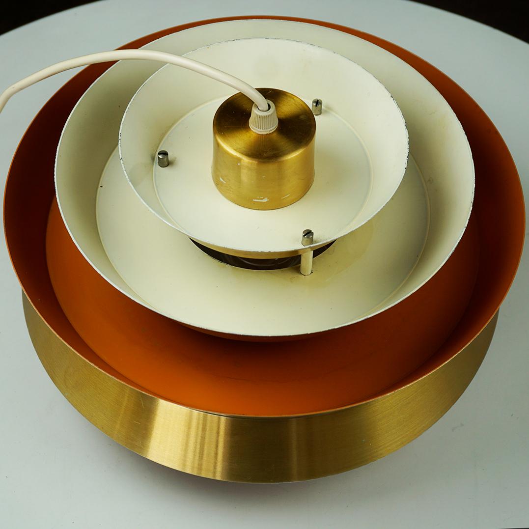 Golden Trava Pendant Lamp by Carl Thore for Granhaga Sweden In Good Condition In Vienna, AT