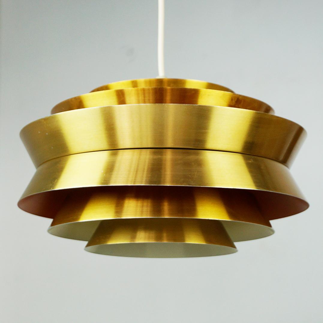 Golden Trava Pendant Lamp by Carl Thore for Granhaga Sweden 1