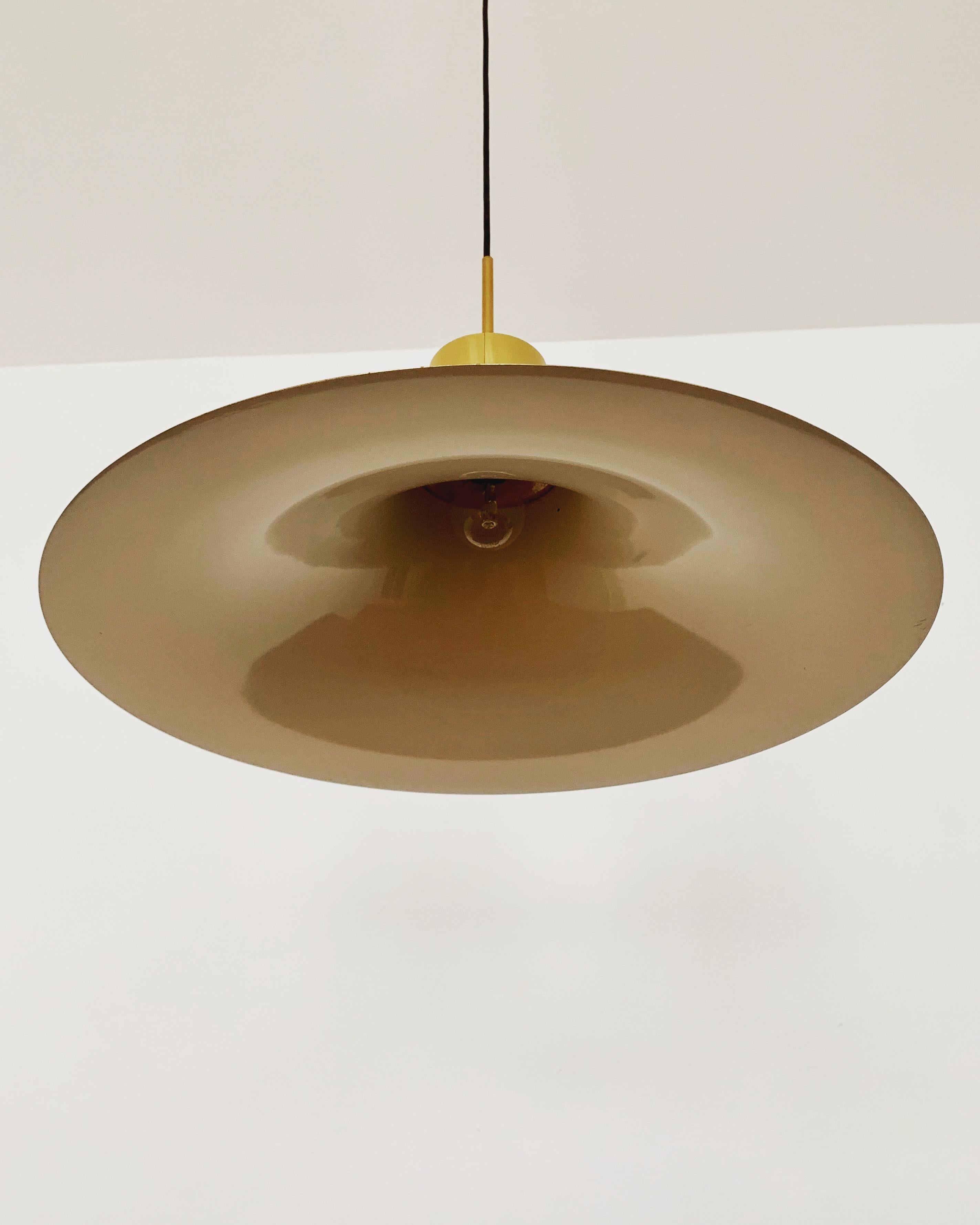 Mid-20th Century Golden Trumpet Shaped Pendant Lamp For Sale