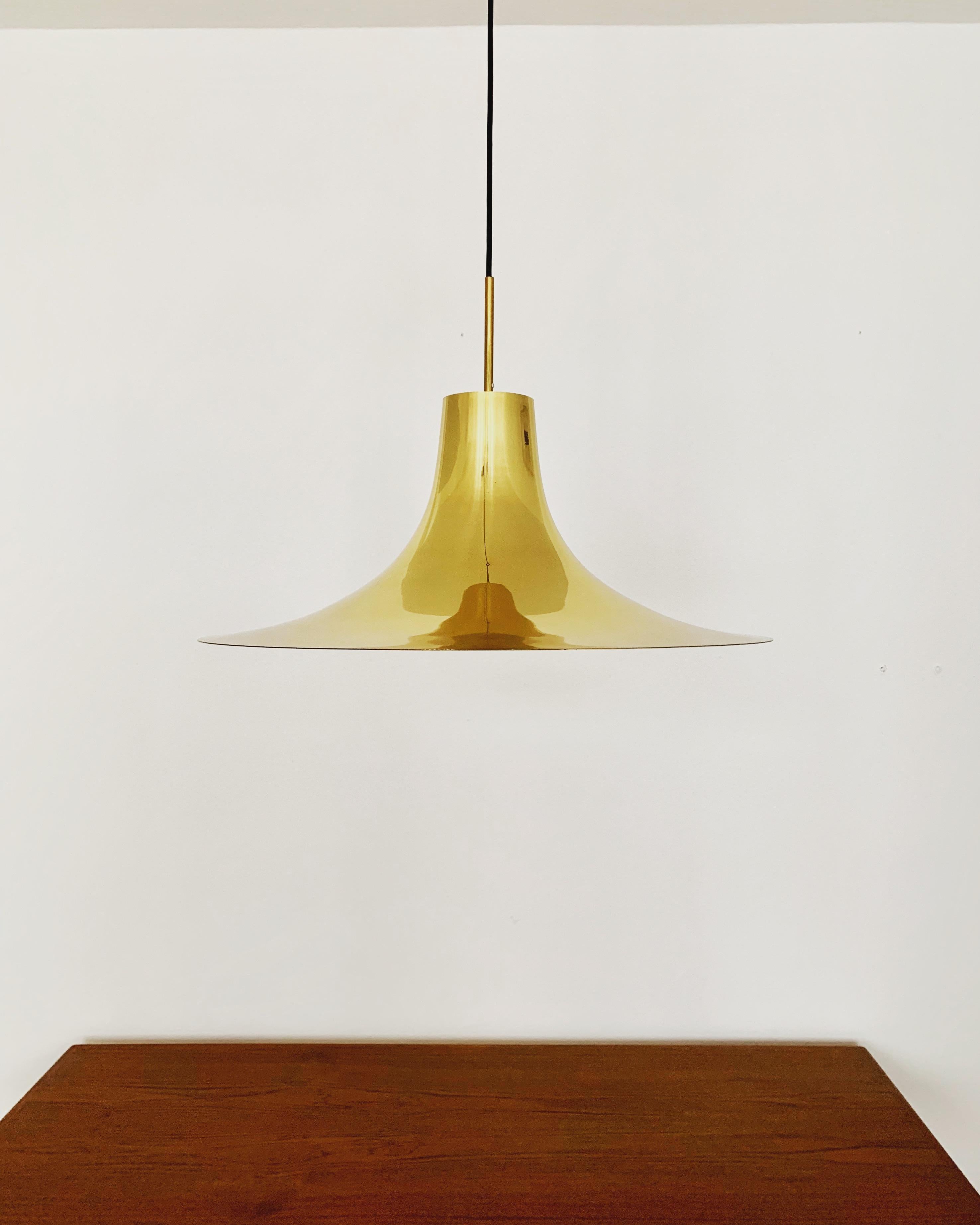 Brass Golden Trumpet Shaped Pendant Lamp For Sale