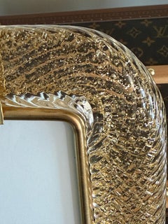 Golden Twisted Murano Glass and Brass Photo Frame