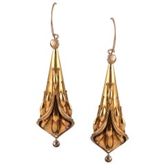 Golden Victorian Calla Lily Earrings