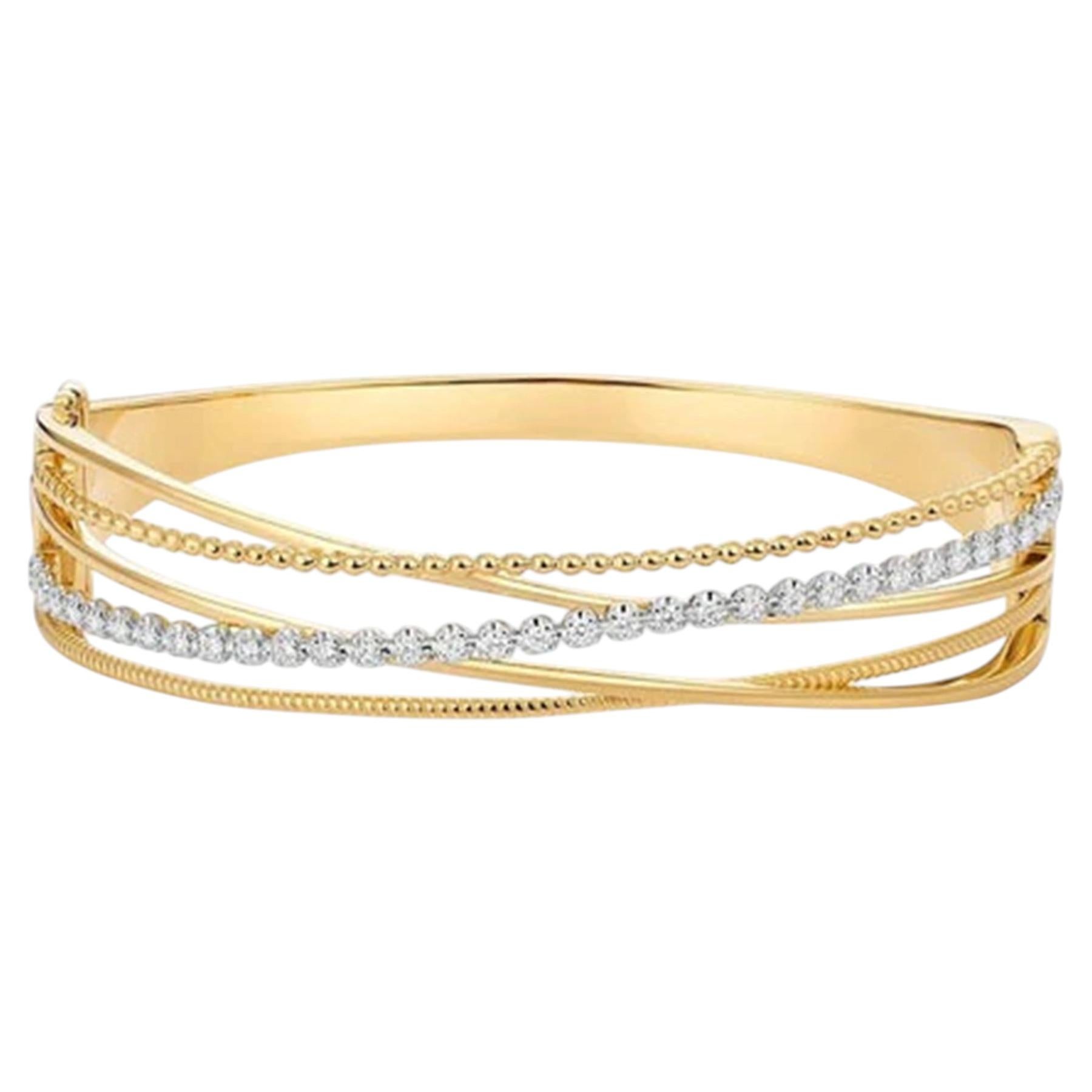 Golden Vine 14K (or 18k upon request) Yellow Gold Bangle Bracelet For Sale