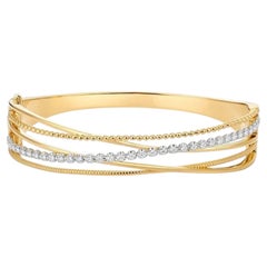 Golden Vine 14K (or 18k upon request) Yellow Gold Bangle Bracelet
