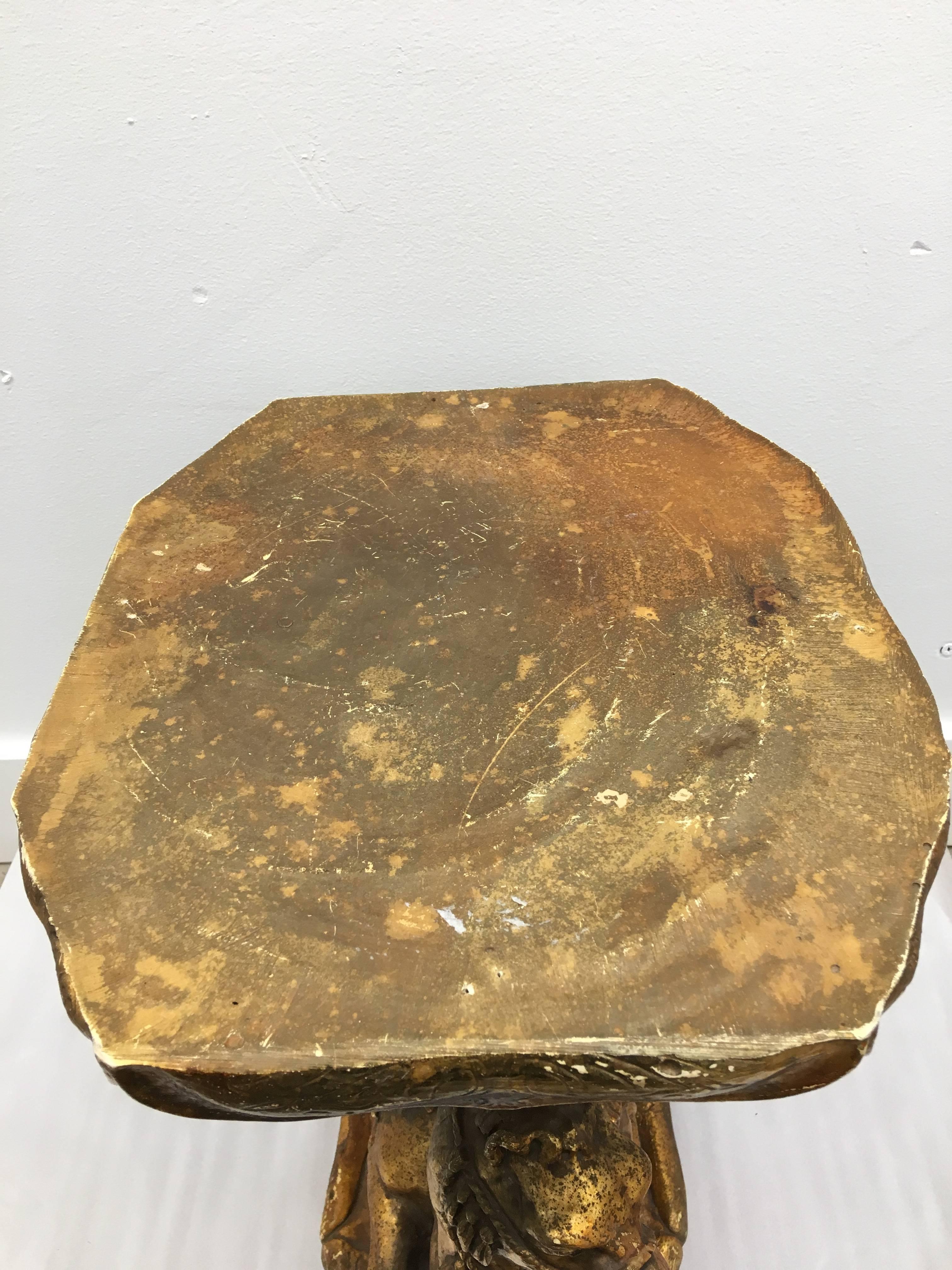 Mid-Century Modern Golden Vintage Camel Pedestal