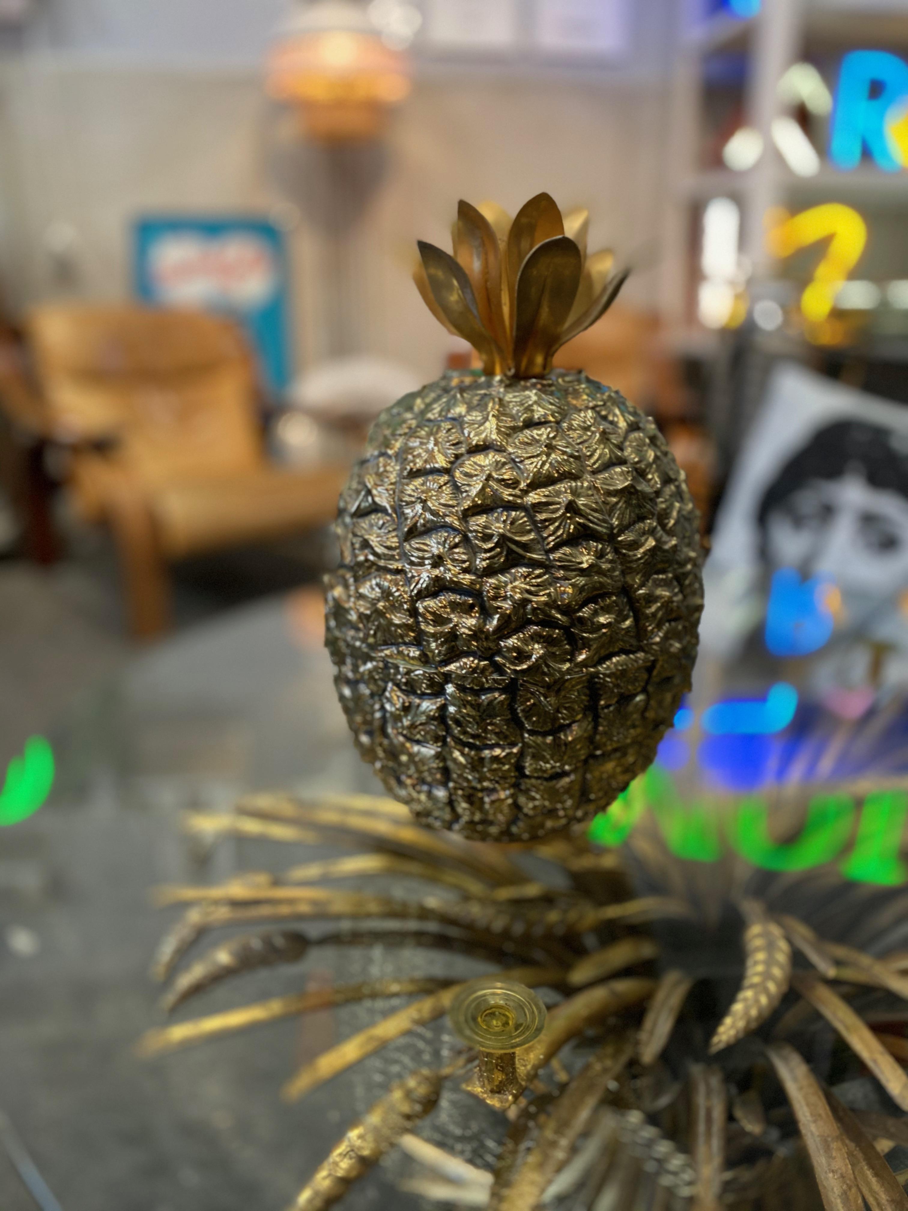 Hollywood Regency Golden Vintage Pineapple Ice Bucket by Michel Dartois