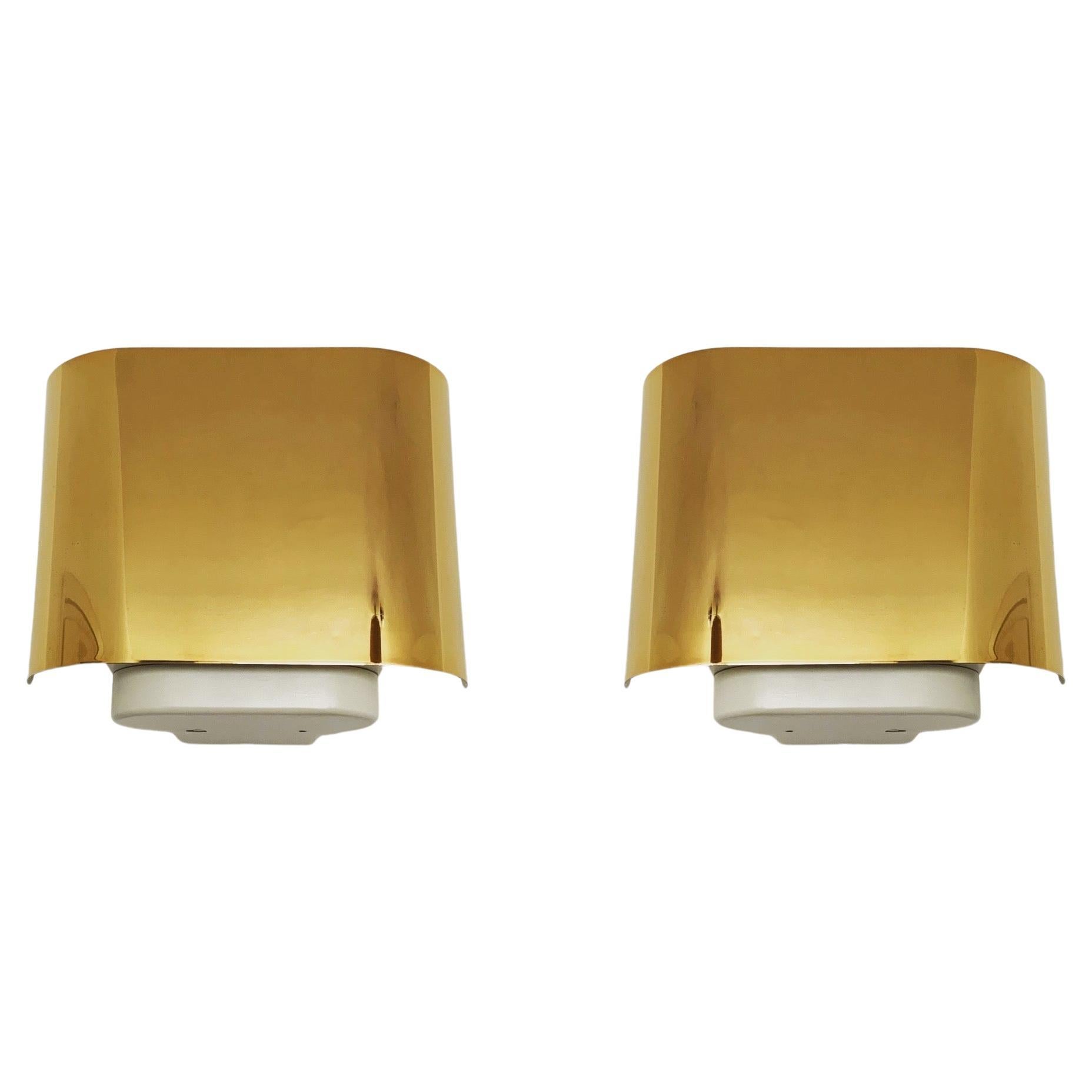 Golden Wall Lamps by Staff For Sale