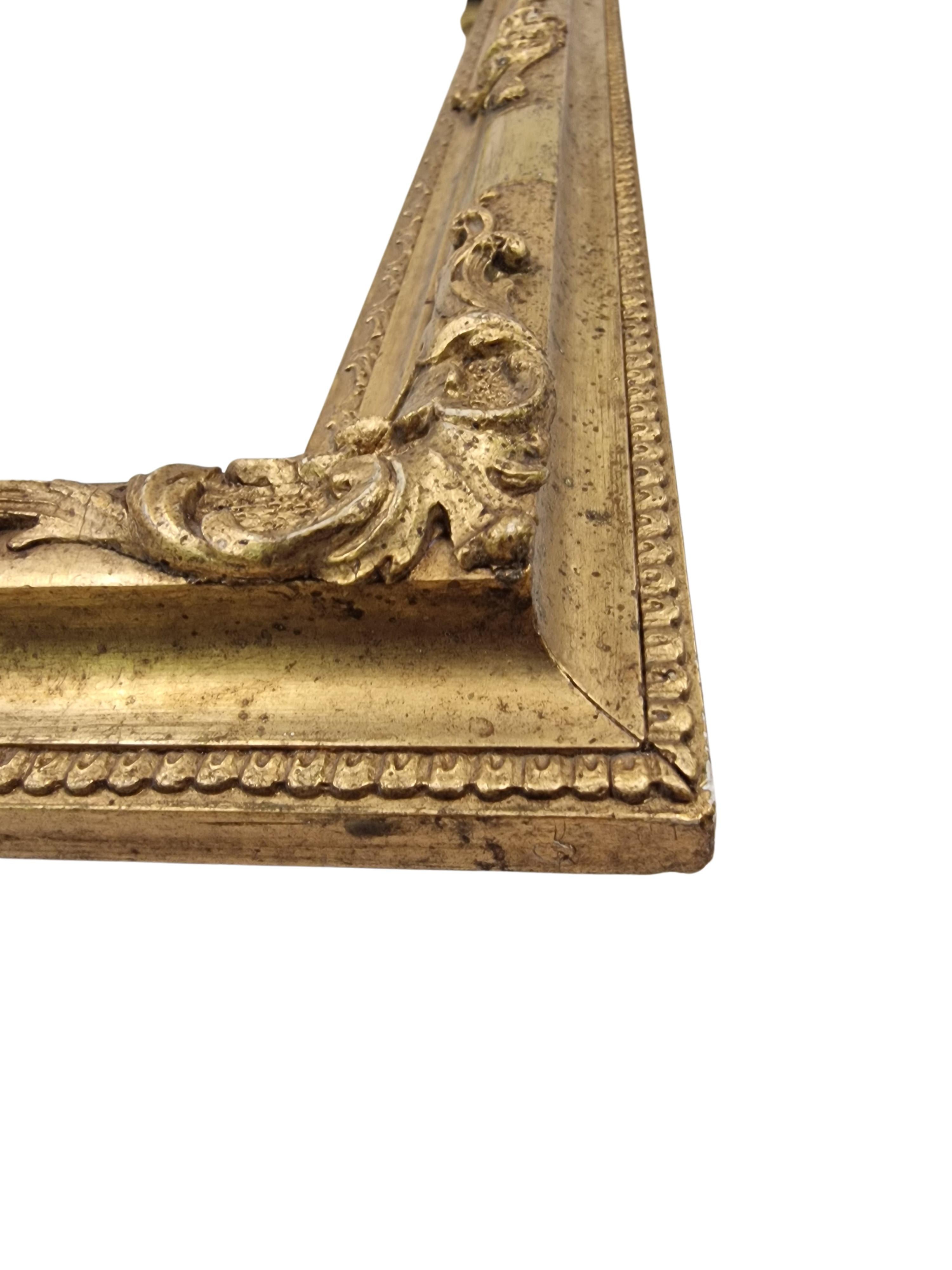 Golden Wall Mirror, frame, rich Stucco decor, Late Biedermeier, 1850/60, Austria In Good Condition For Sale In Wien, AT