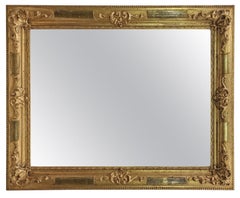 Espejo de pared dorado, marco, rica decoración de estuco, Biedermeier tardío, 1850/60, Austria