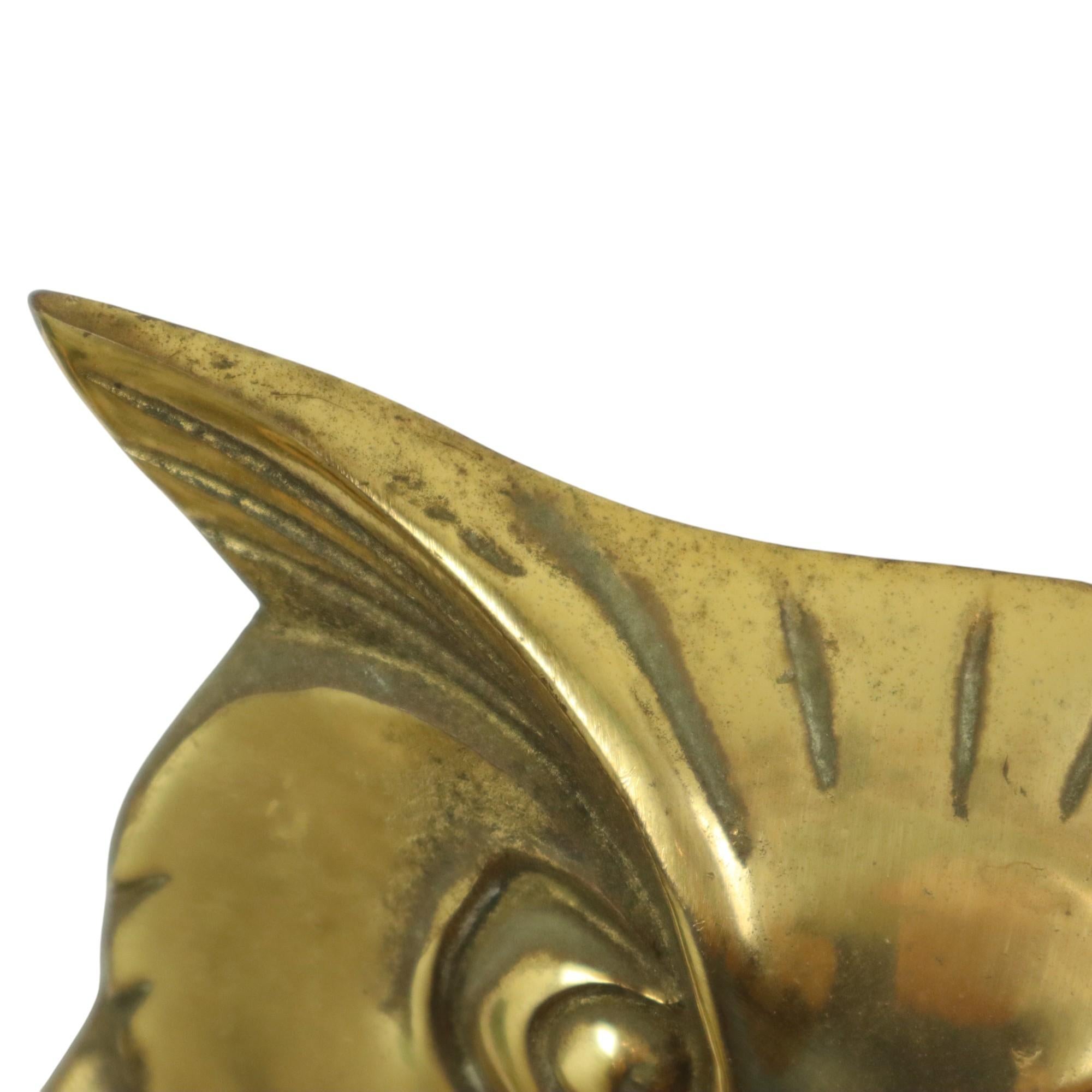 Goldene Wandskulptur Eulen auf Branch Messing Seventies 47cm im Angebot 5