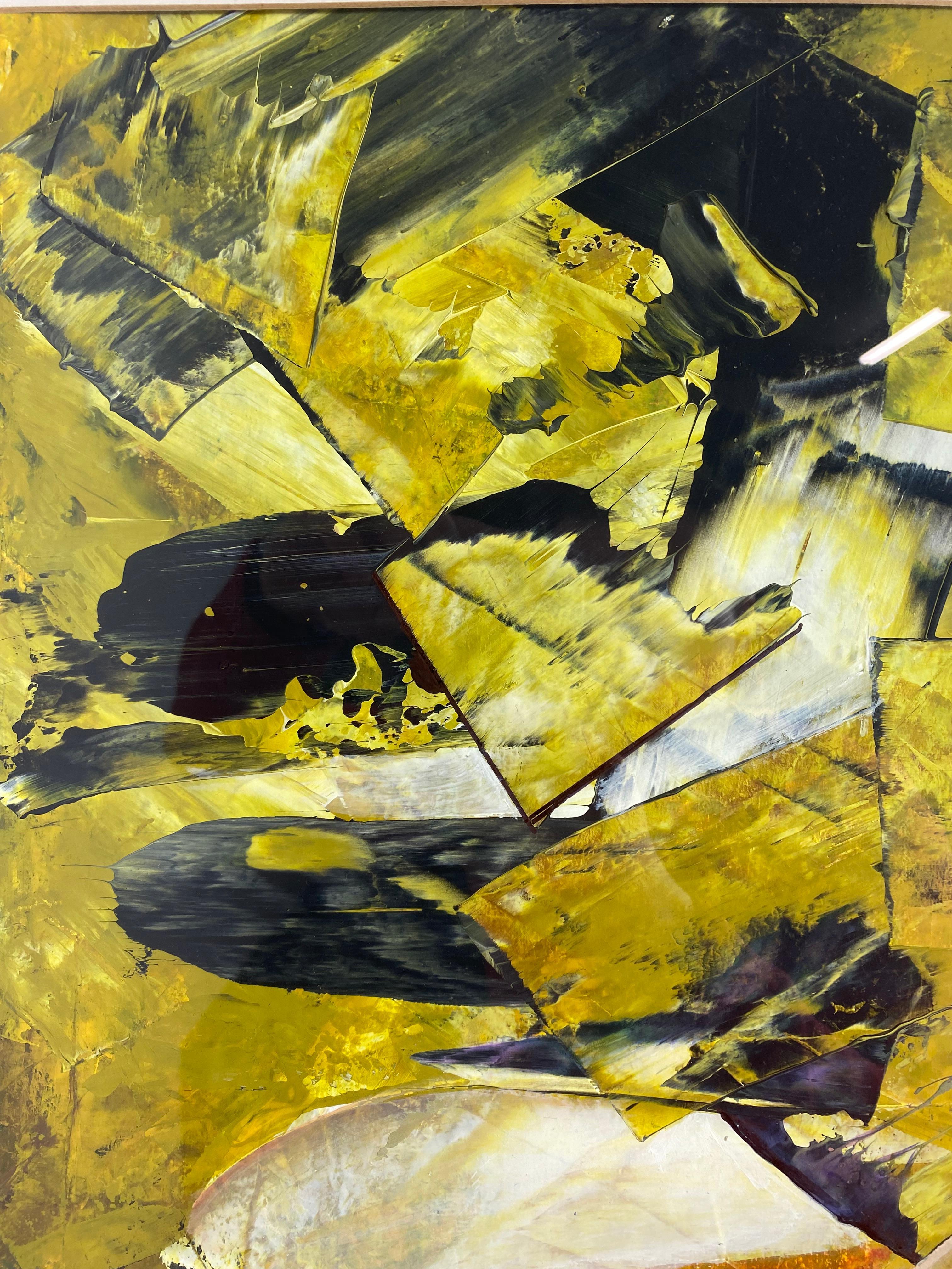 Golden Waves Modern Abstraction by Juraj Huliak For Sale 1