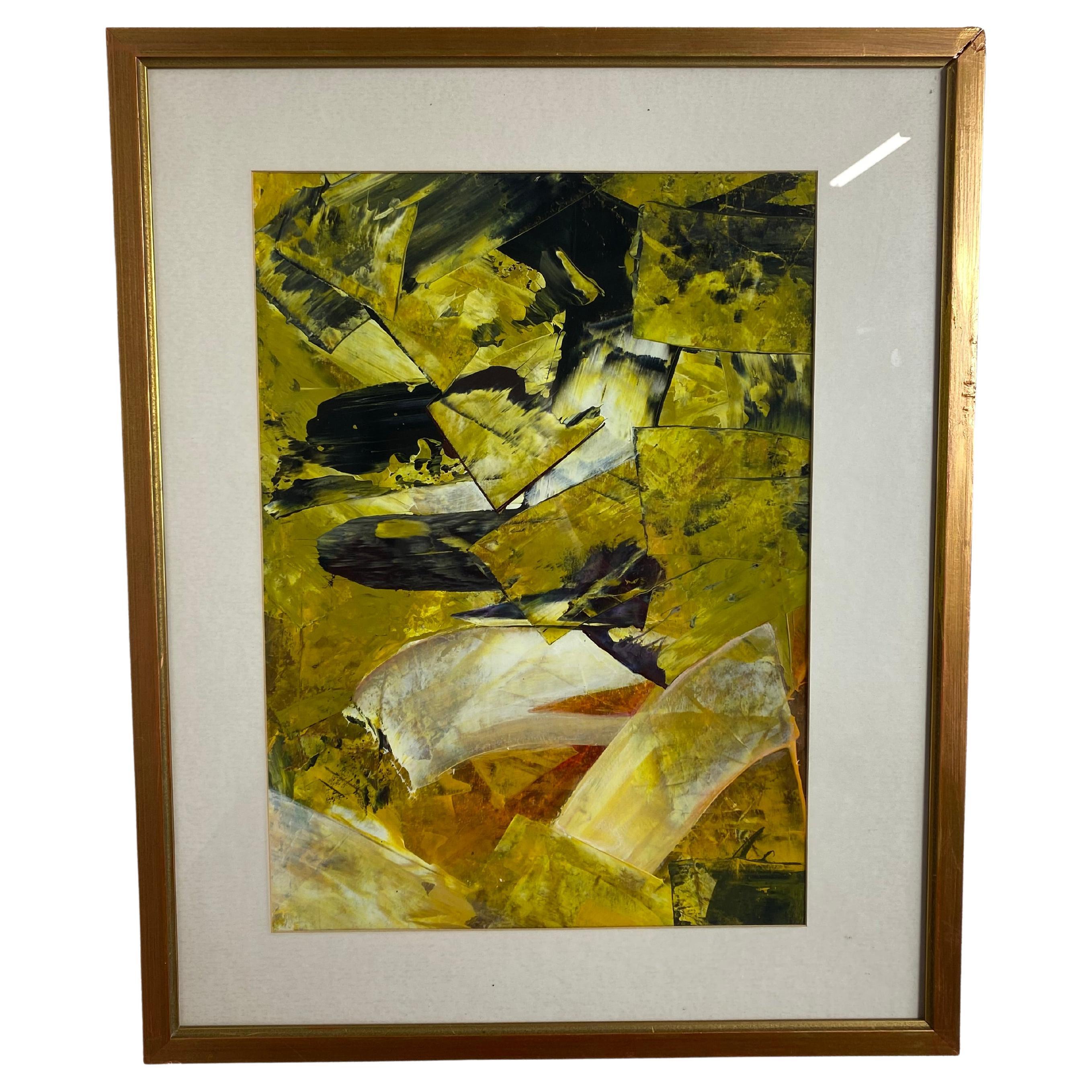 Golden Waves Modern Abstraction by Juraj Huliak For Sale