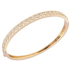 Golden Weave 14K (or 18k upon request) Yellow Gold Diamond Textured Bracelet