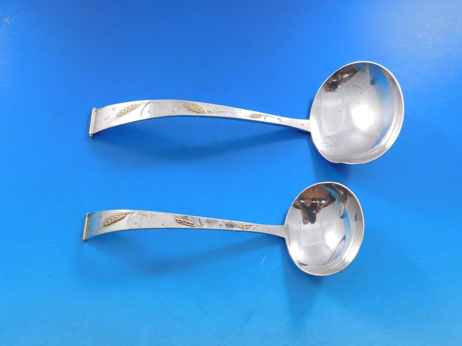Golden Wheat by Unknown Sterling Silver Flatware Service 12 Dinner Set 106 piece For Sale 2