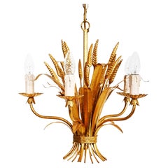 Lampadario a forma di covone di grano d'oro di Hans Kögl