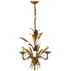 Golden Wheat Sheaf Pendant Lamp by Hans Kögl, Germany, 1970s