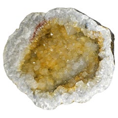Geoda Natural de Cristal Druzy Dorado, Blanco y Rojo - OFERTA DE CIERRE