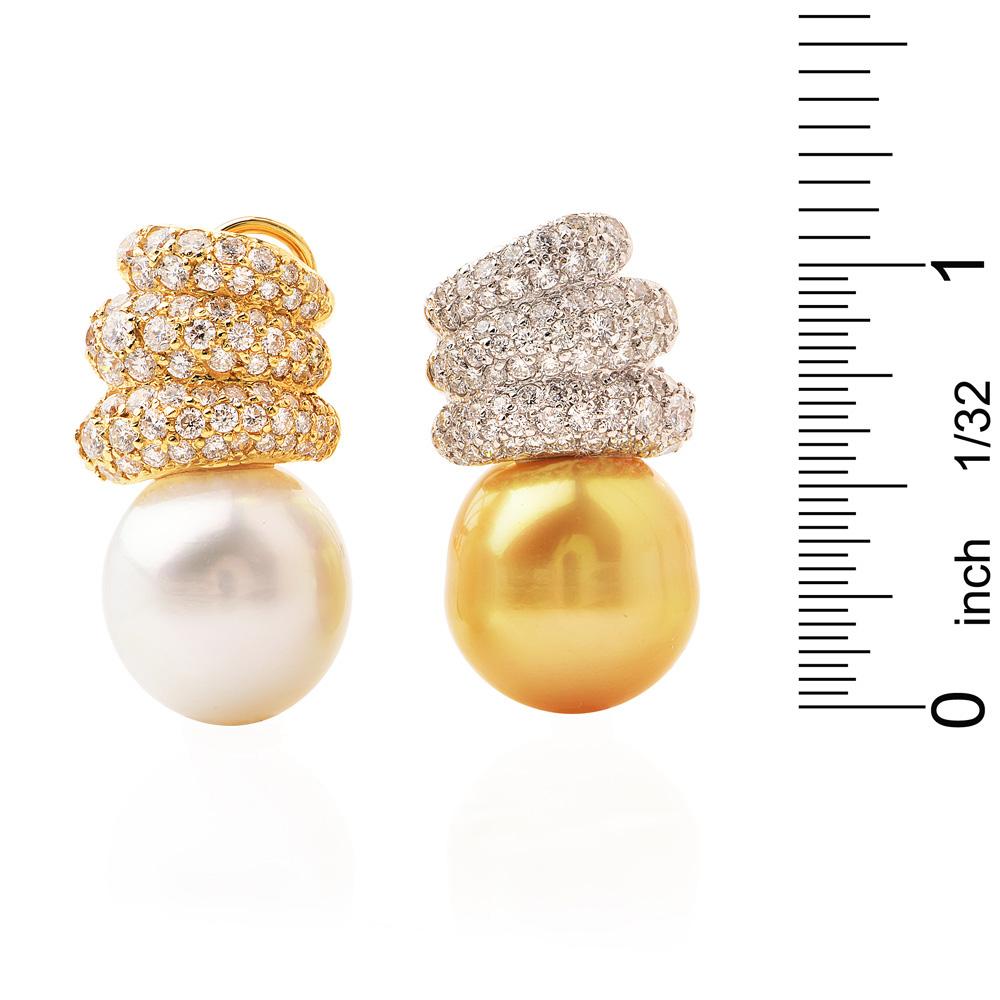 Women's Golden White Southsea 18 Karat Diamond Gold Clip-On Earrings
