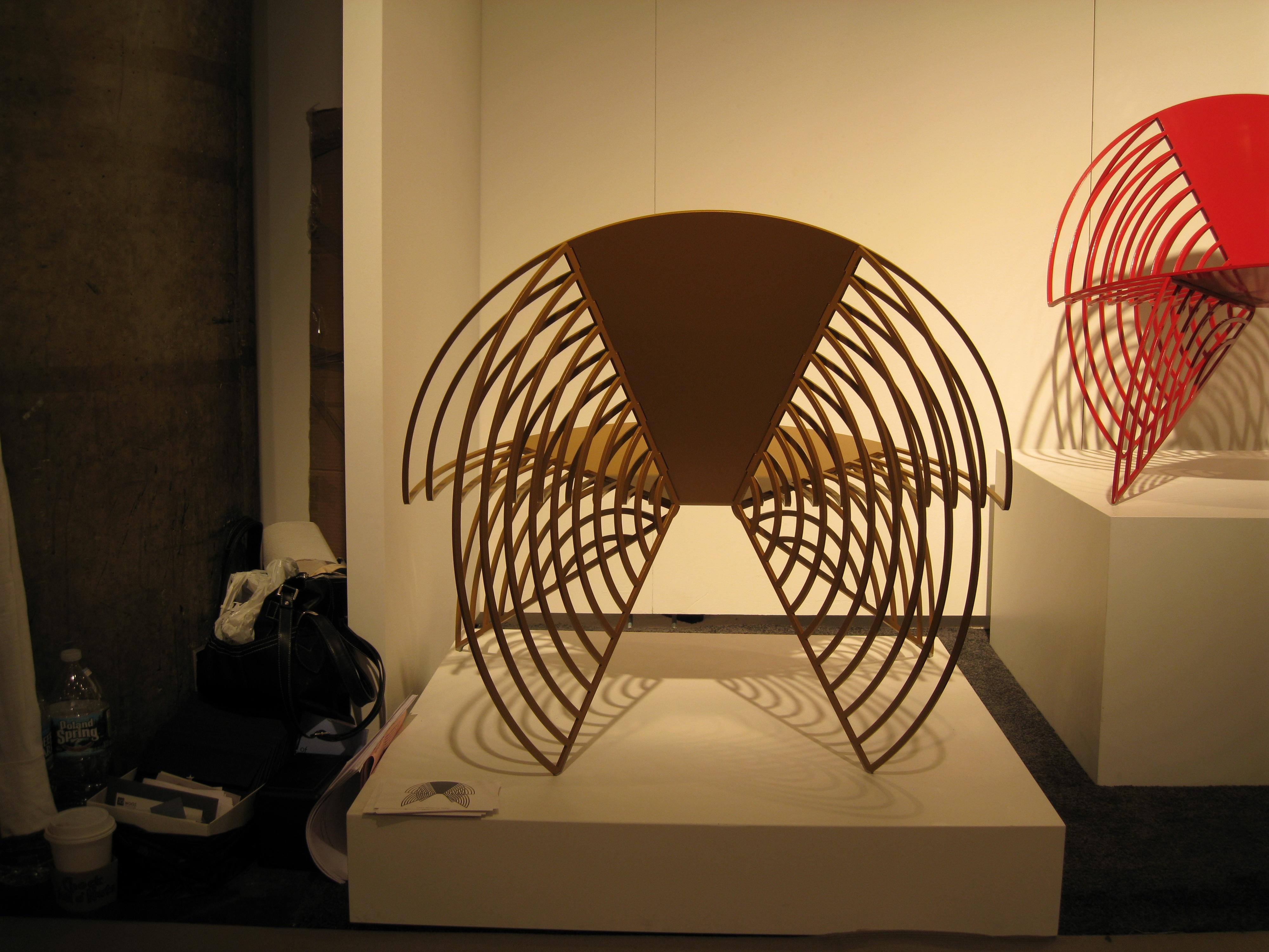 Golden Wings of Steel Chair, Designed by Laurie Beckerman in 2012 In New Condition For Sale In New York, NY