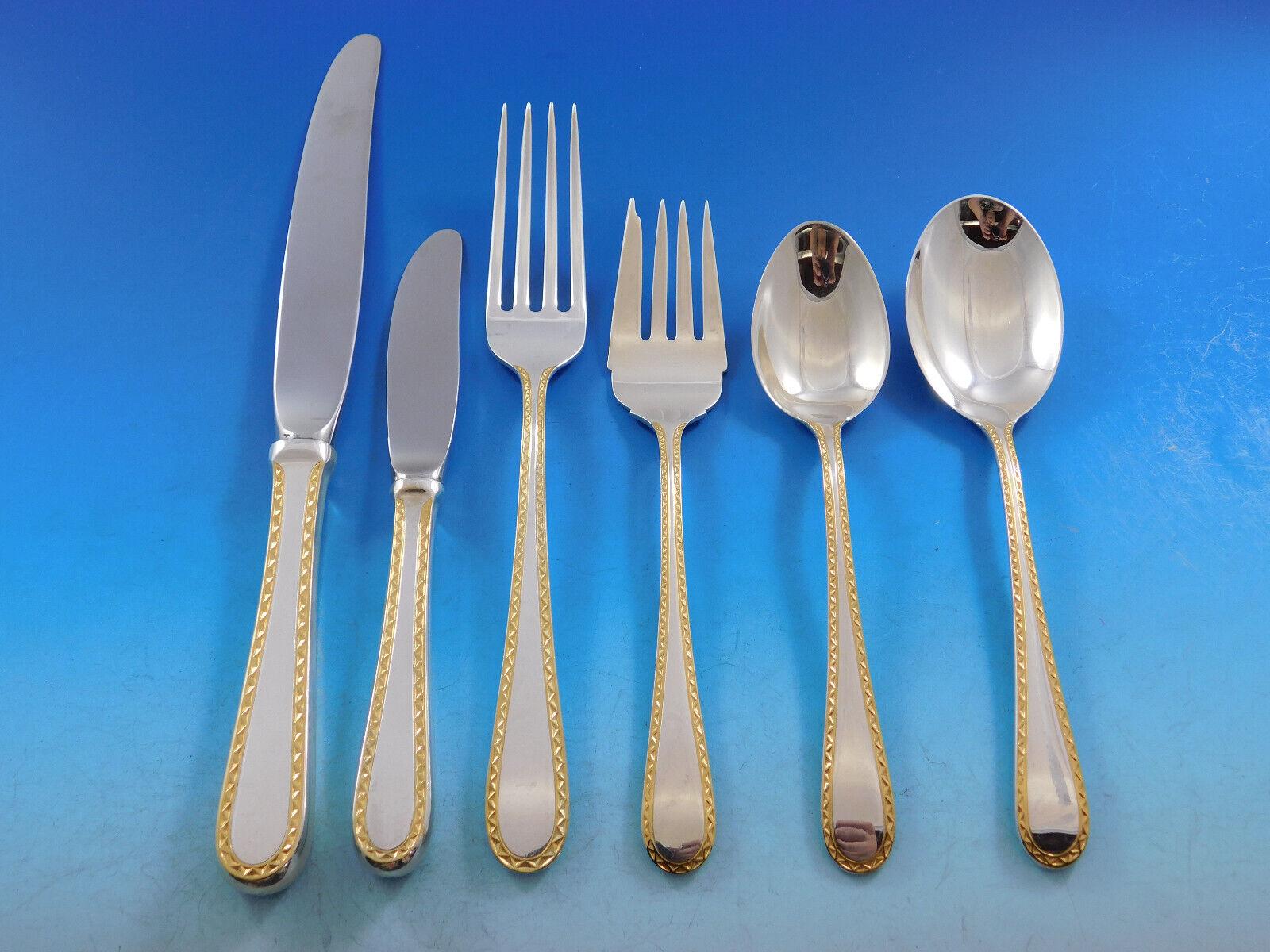 Golden Winslow by Kirk Sterling Silver 8 Flatware Service Set 54 Pieces For Sale 4