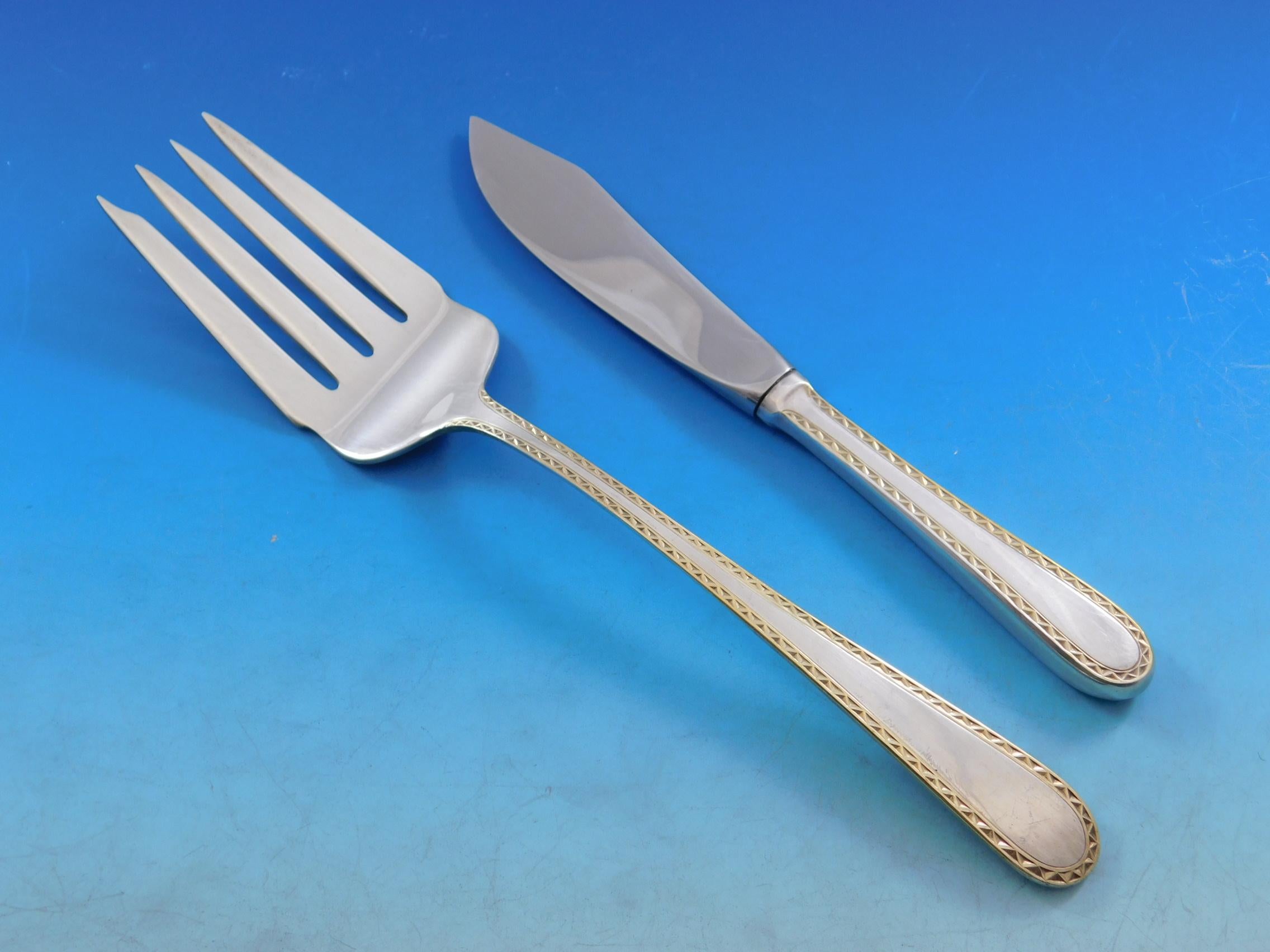 20th Century Golden Winslow by Kirk Sterling Silver Flatware Set for 8 Service 36 pieces