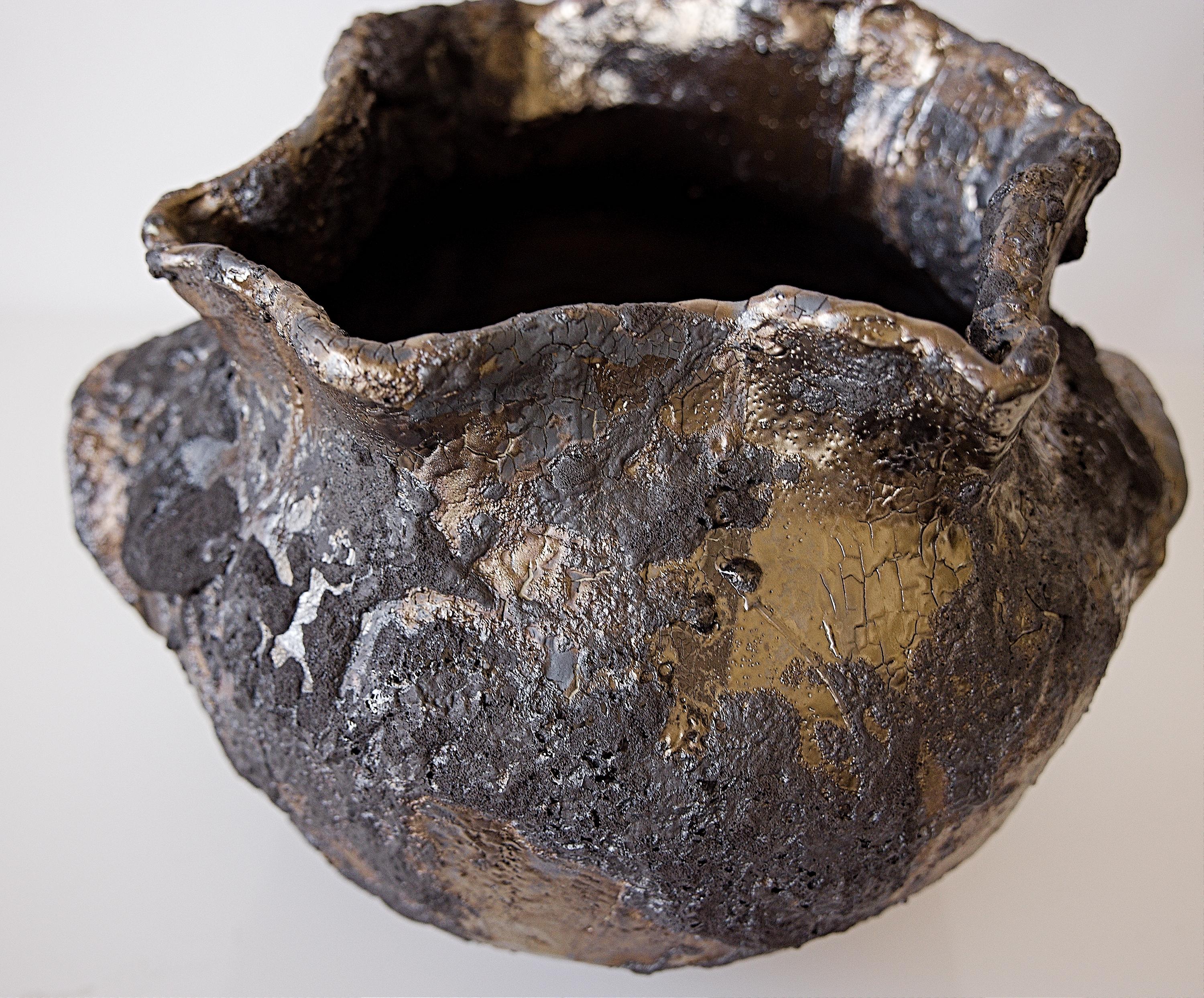 Fatto a mano Vaso in legno A. Winter con maniglie in vendita